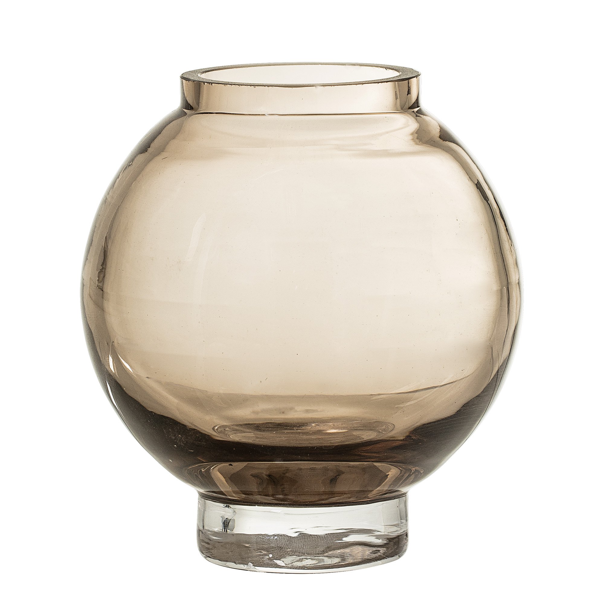 På billedet ser du Kojo, Vase, Glas fra brandet Bloomingville i en størrelse D: 10 cm. x H: 12,5 cm. i farven Brun