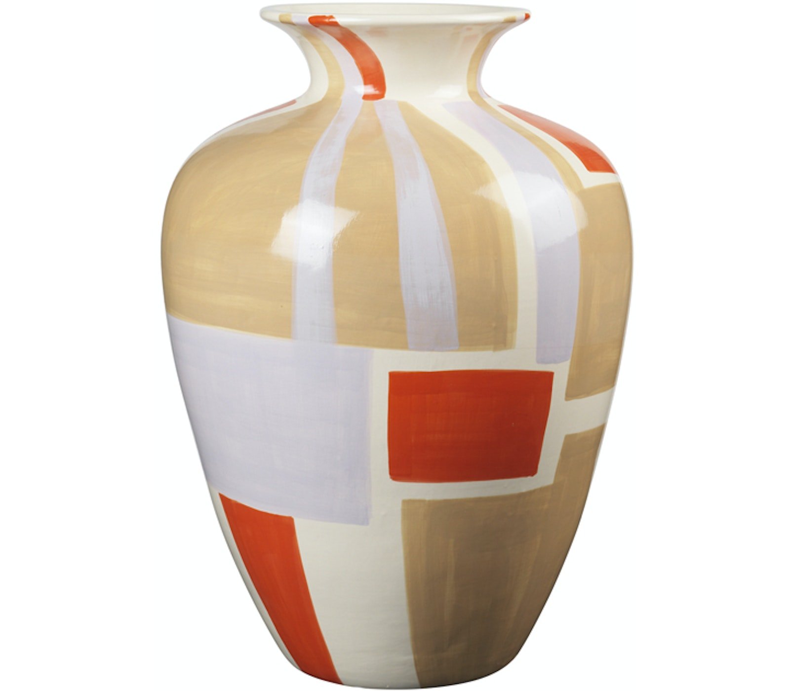 På billedet ser du variationen Dana, Vase, Stentøj fra brandet Broste Copenhagen i en størrelse D: 35 cm. x H: 50 cm. i farven Orange/rød/grå