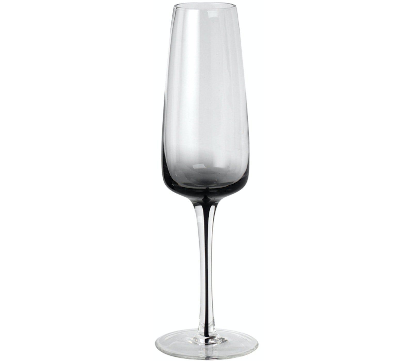 På billedet ser du variationen Smoke, Champagneglas, Glas fra brandet Broste Copenhagen i en størrelse D: 7 cm. x H: 23 cm. i farven Klar/grå