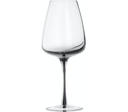 På billedet ser du variationen Smoke, Hvidvinsglas, Glas fra brandet Broste Copenhagen i en størrelse D: 8,6 cm. x H: 21 cm. x B: 0,9 cm. i farven Klar/grå