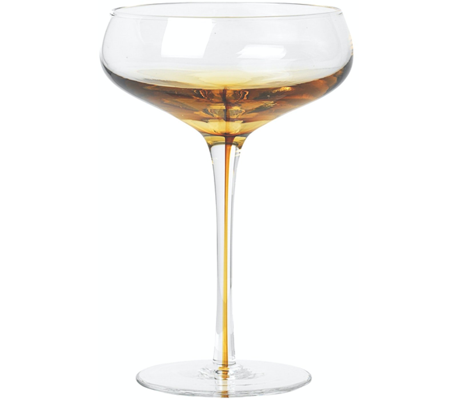 På billedet ser du Amber, Cocktailglas, Glas fra brandet Broste Copenhagen i en størrelse D: 11,2 cm. x H: 16,3 cm. i farven Klar/orange