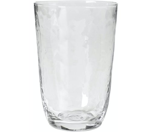 På billedet ser du variationen Hammered, Drikkeglas, Glas fra brandet Broste Copenhagen i en størrelse D: 9,2 cm. x H: 13,5 cm. i farven Klar
