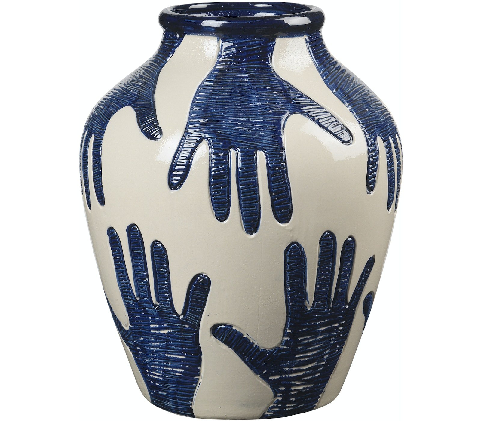 På billedet ser du variationen Mime, Vase, Keramik fra brandet Broste Copenhagen i en størrelse D: 33 cm. x H: 40 cm. i farven Blå
