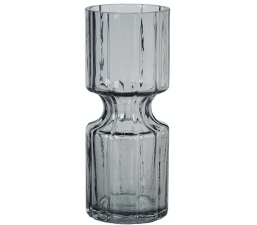 På billedet ser du variationen Hyacint, Vase, Mundblæst glas fra brandet Broste Copenhagen i en størrelse D: 8 cm. x H: 20 cm. i farven Mørk grå