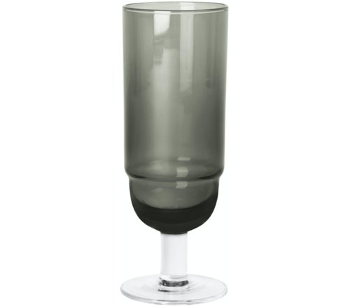 På billedet ser du variationen Nordic bistro, Champagneglas, Glas fra brandet Broste Copenhagen i en størrelse D: 6 cm. x H: 16 cm. i farven Smoked/sort