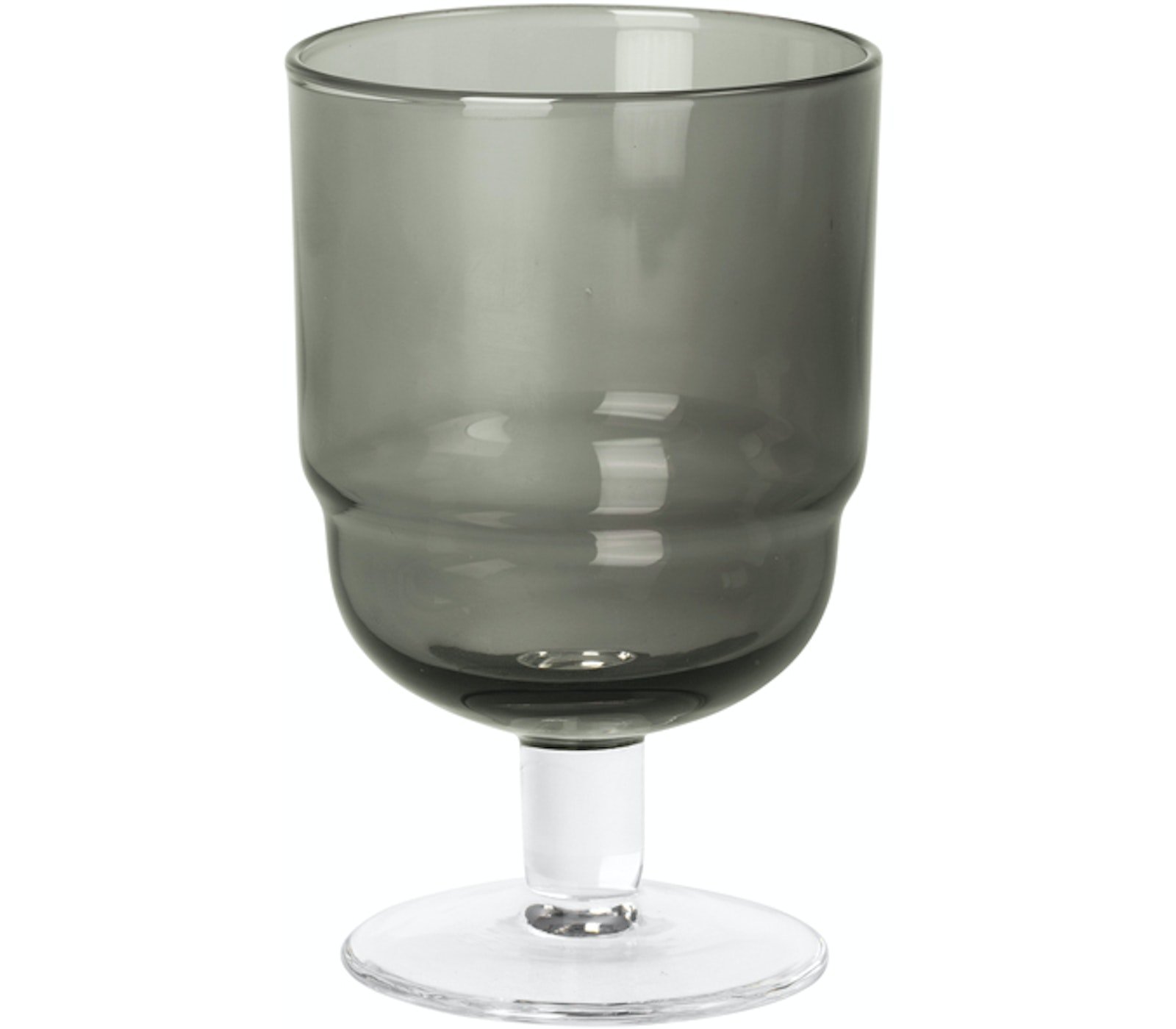 Nordic bistro, Hvidvinsglas, Glas by Broste Copenhagen (D: 6,9 cm. x H: 11,2 cm., Klar/mørkegrå)