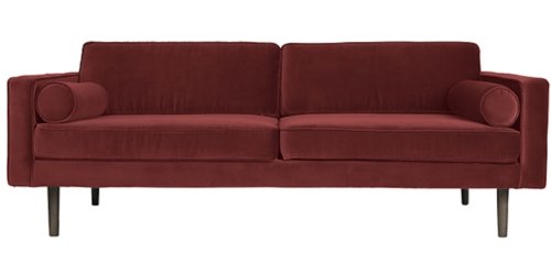 På billedet ser du variationen Wind, Sofa, 100% Polyester fra brandet Broste Copenhagen i en størrelse H: 74 cm. x B: 88 cm. x L: 200 cm. i farven Rød