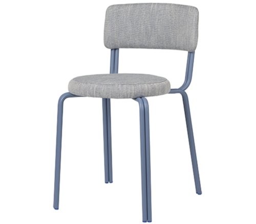 På billedet ser du variationen Oda, Spisebordsstol, Jern, tekstil fra brandet Broste Copenhagen i en størrelse H: 76 cm. x B: 42 cm. x L: 46 cm. i farven Grå/blå