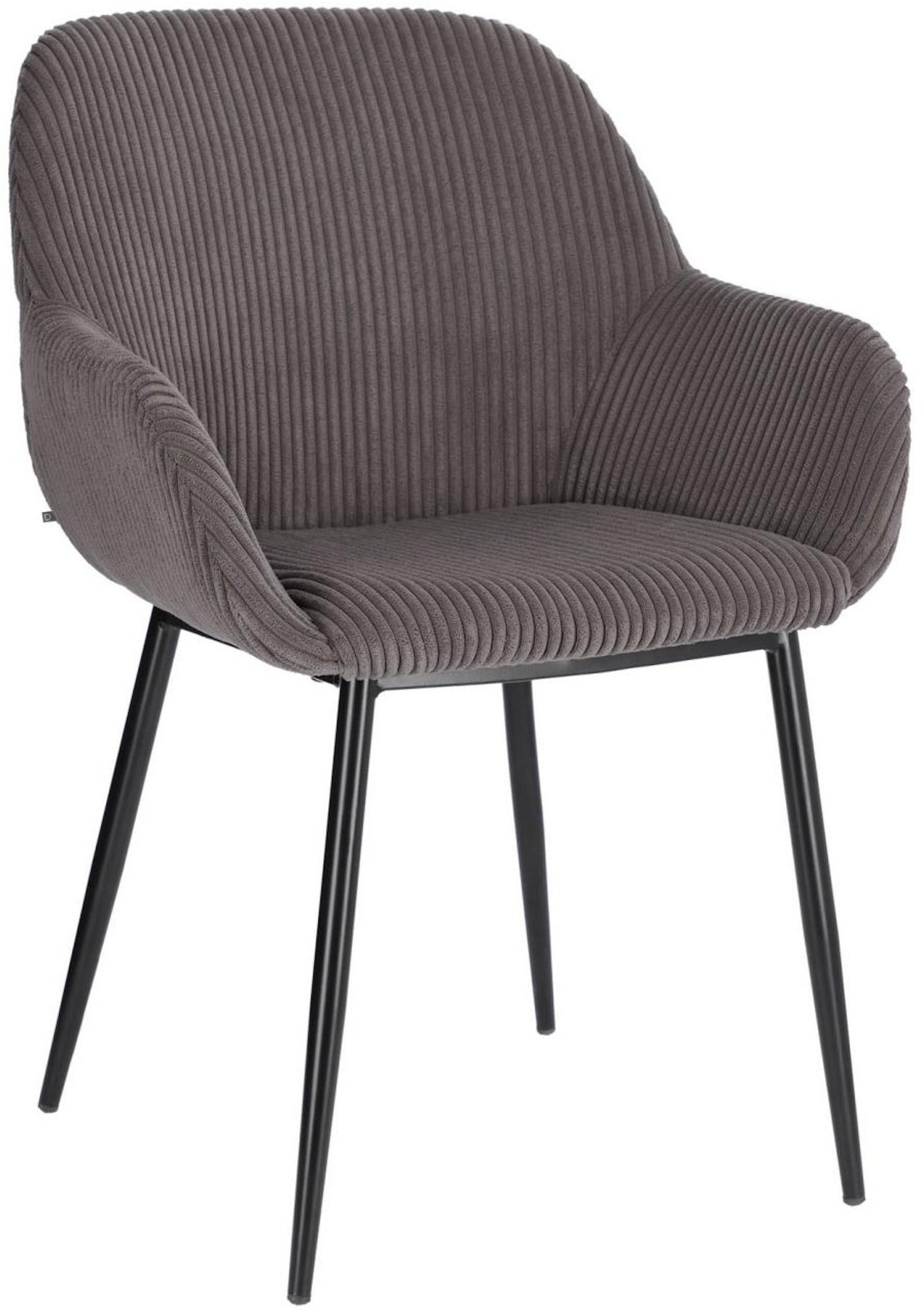 Konna, Spisebordsstol, vintage, industriel, stof by Kave Home (H: 83 cm. x B: 59 cm. x L: 55 cm., Mørkegrå)