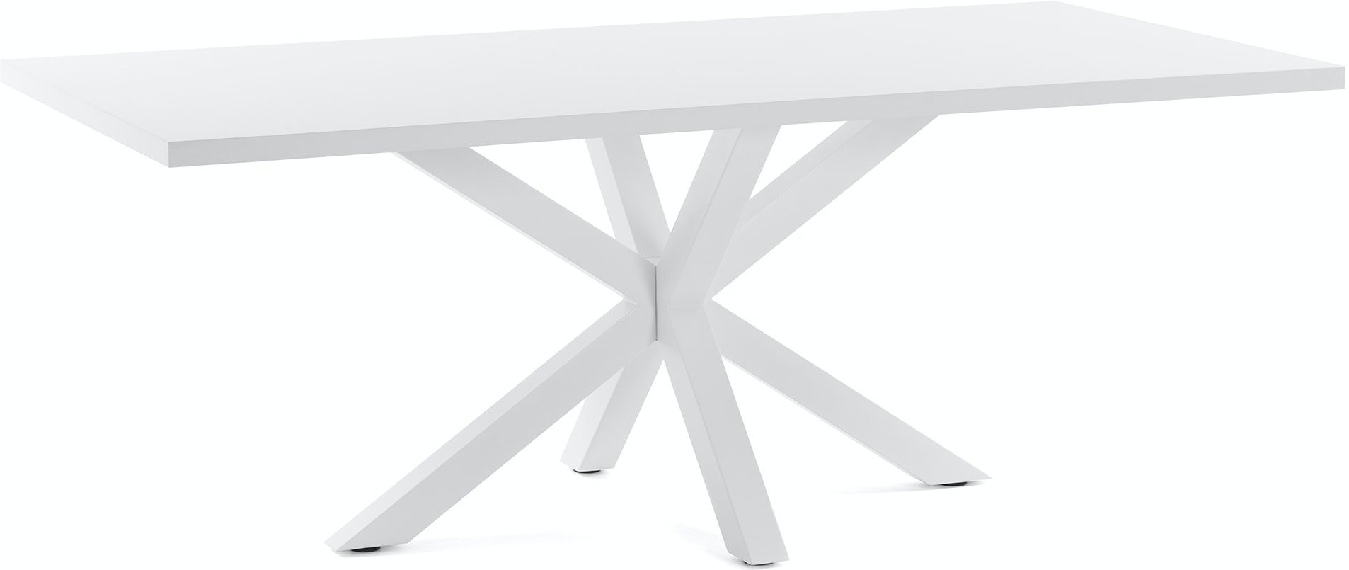 På billedet ser du variationen New argo, Spisebord med krydsstel, Melamin fra brandet LaForma i en størrelse H: 78 cm. B: 160 cm. L: 100 cm. i farven Hvid