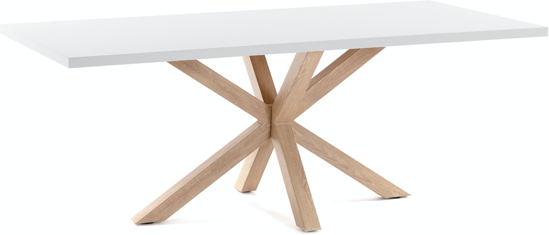 På billedet ser du variationen New argo, Spisebord med krydsstel, Melamin fra brandet LaForma i en størrelse H: 78 cm. B: 160 cm. L: 100 cm. i farven Hvid/natur