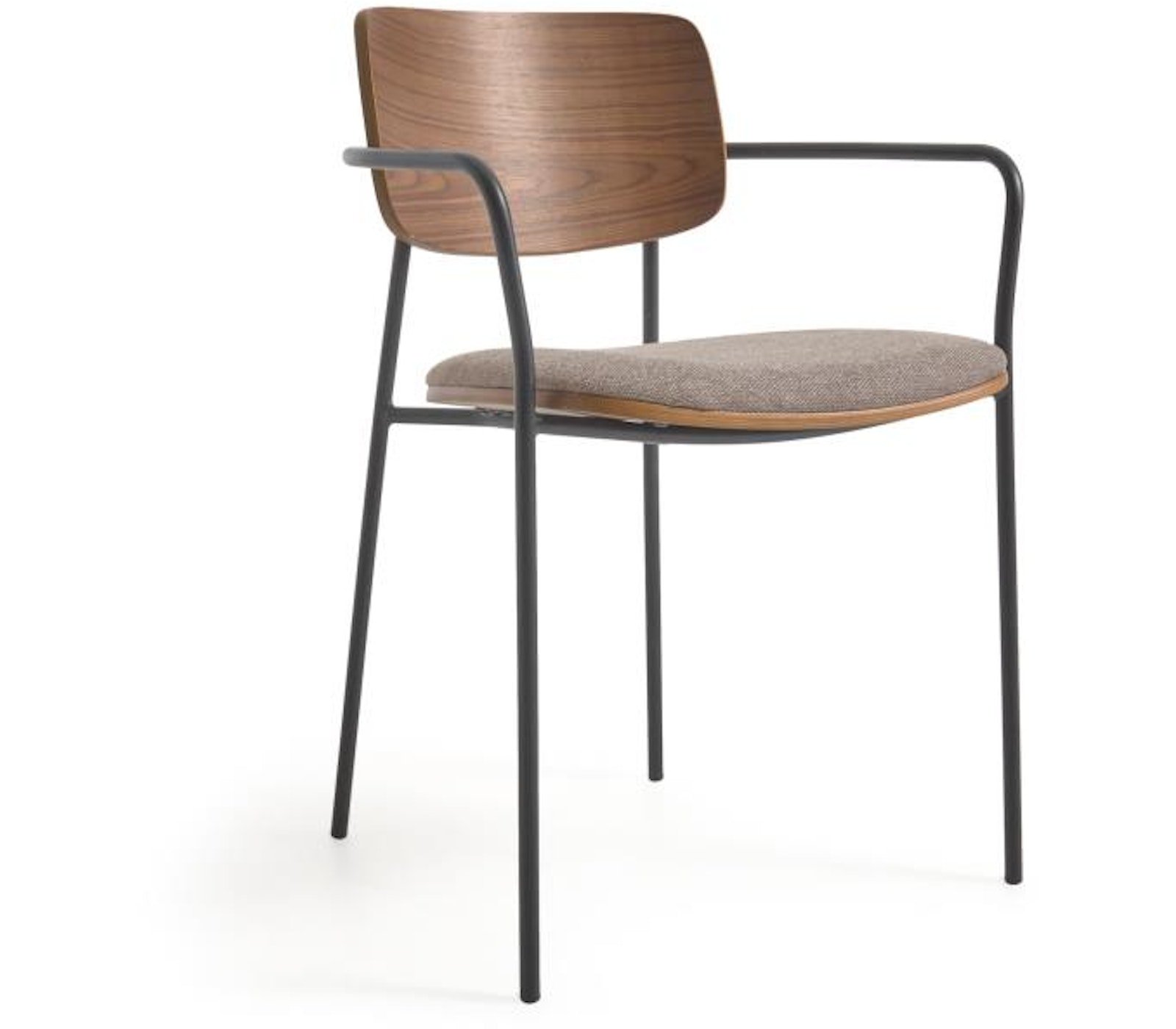 På billedet ser du variationen Maureen, Spisebordsstol med armlæn fra brandet LaForma i en størrelse H: 76 cm. B: 52.5 cm. L: 54.5 cm. i farven Brun/Sort