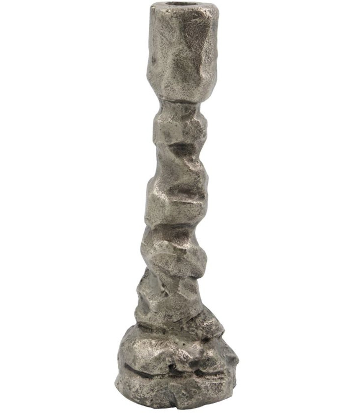 Raku, Lysestage, Aluminium by House Doctor (D: 7 cm. x H: 25 cm., Antik sølv)