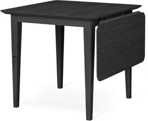 På billedet ser du variationen ELLA, Spisebord med hængeklap fra brandet Torkelson i en størrelse H: 75 cm. x B: 80 cm. x L: 120 cm. i farven Sort