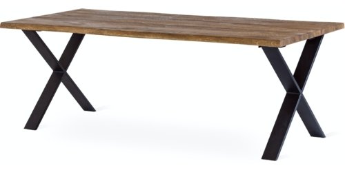 På billedet ser du variationen EXXET, Spisebord med X-stel, Vildeg, Metal fra brandet Torkelson i en størrelse H: 75 cm. x B: 95 cm. x L: 210 cm. i farven Oileret vildeg