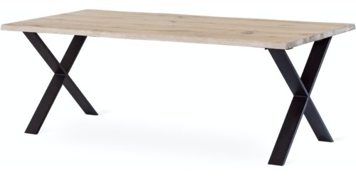 På billedet ser du variationen EXXET, Spisebord med X-stel, Vildeg, Metal fra brandet Torkelson i en størrelse H: 75 cm. x B: 95 cm. x L: 210 cm. i farven Hvidoileret