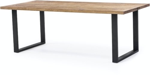 På billedet ser du variationen NARVIK, Spisebord, Vildeg, Metal fra brandet Torkelson i en størrelse H: 75 cm. x B: 100 cm. x L: 210 cm. i farven Oileret/Sort