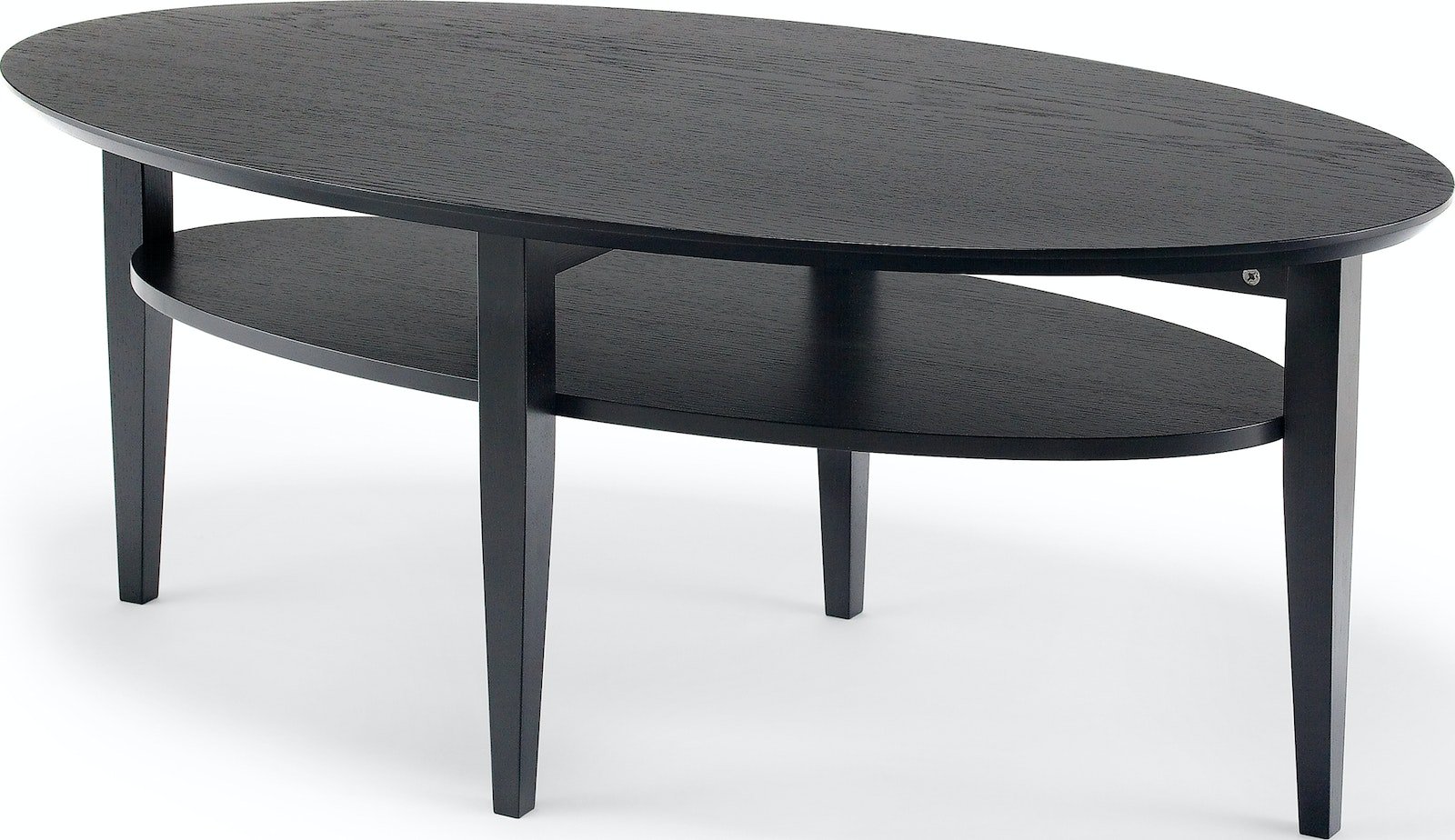 På billedet ser du variationen TANGO, Sofabord med underhylde, Ovalt fra brandet Torkelson i en størrelse H: 52 cm. x B: 70 cm. x L: 130 cm. i farven Sortbejset