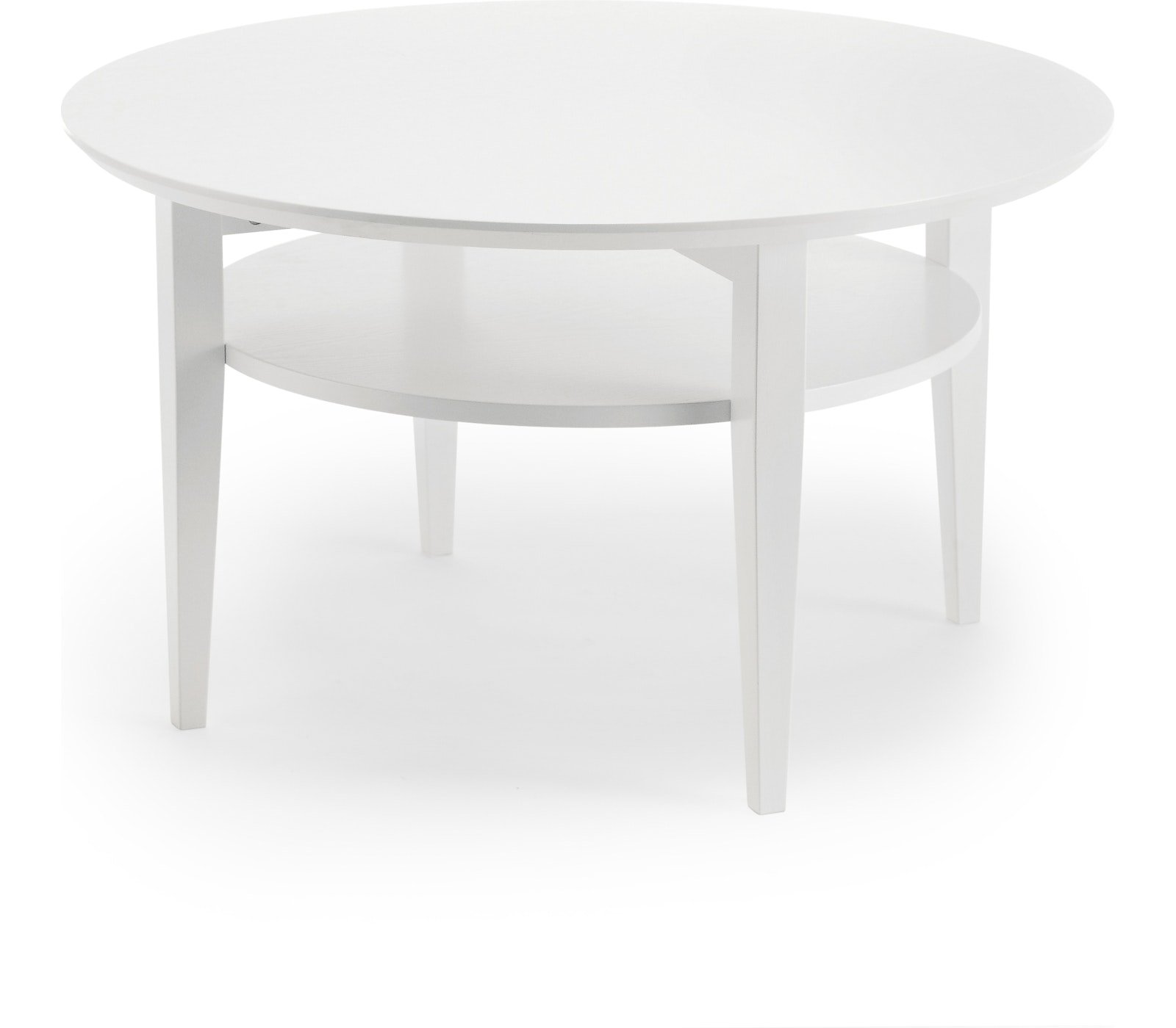 På billedet ser du variationen TANGO, Sofabord med underhylde, Rundt fra brandet Torkelson i en størrelse H: 52 cm. x B: 90 cm. x L: 90 cm. i farven Hvid