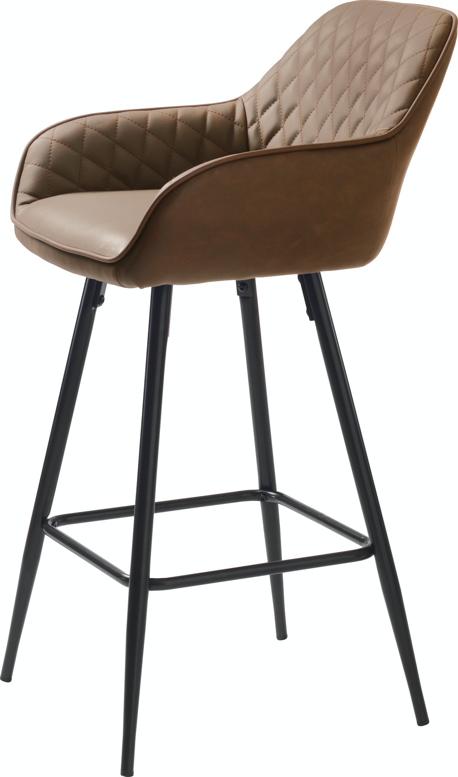 På billedet ser du variationen Milton, Barstol, Brun, PU læder fra brandet Unique furniture i en størrelse H: 92 cm. x B: 51 cm. x D: 52 cm. i farven Lys brun