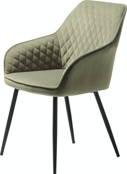 På billedet ser du variationen Milton, Spisebordsstol med armlæn, Olivengrøn, Fløjl fra brandet Unique furniture i en størrelse H: 84 cm. x B: 58 cm. x D: 59 cm. i farven Olivengrøn