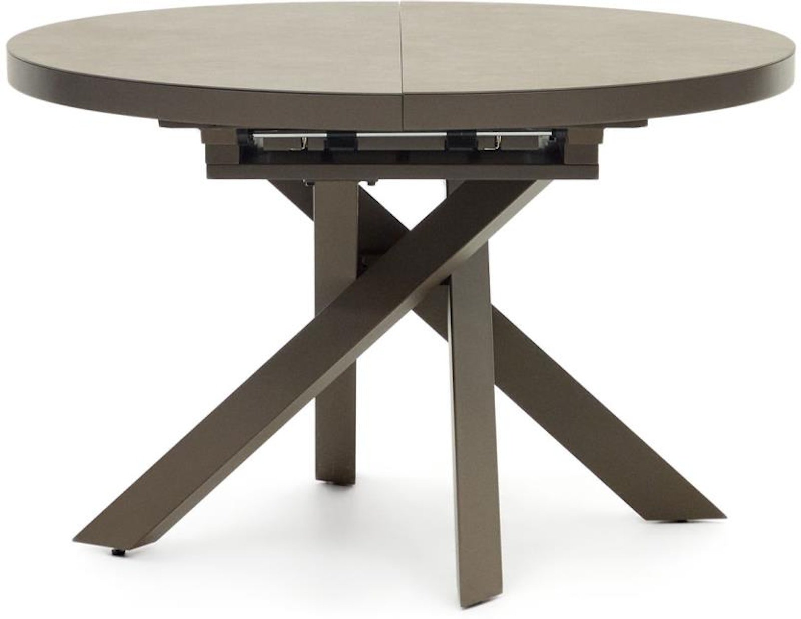 Vashti, Spisebord med udtræk, moderne, nordisk, glas by Kave Home (H: 76 cm. x B: 160 cm. x L: 120 cm., Brun)