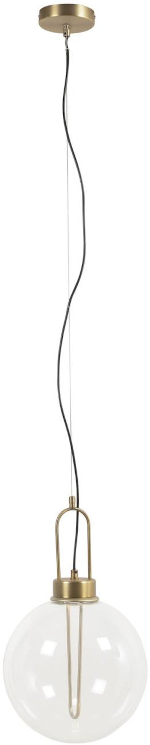 Edelweiss, Pendel lampe, vintage, nordisk, glas by Laforma (H: 45 cm. x B: 30 cm. x L: 30 cm., Klar/Guld)