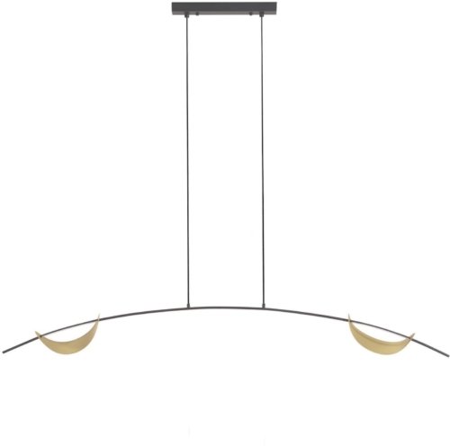 På billedet ser du variationen Anatolia, Hængelampe, moderne, metal fra brandet Laforma i en størrelse H: 140 cm. x B: 15 cm. x L: 150 cm. i farven Guld/Sort