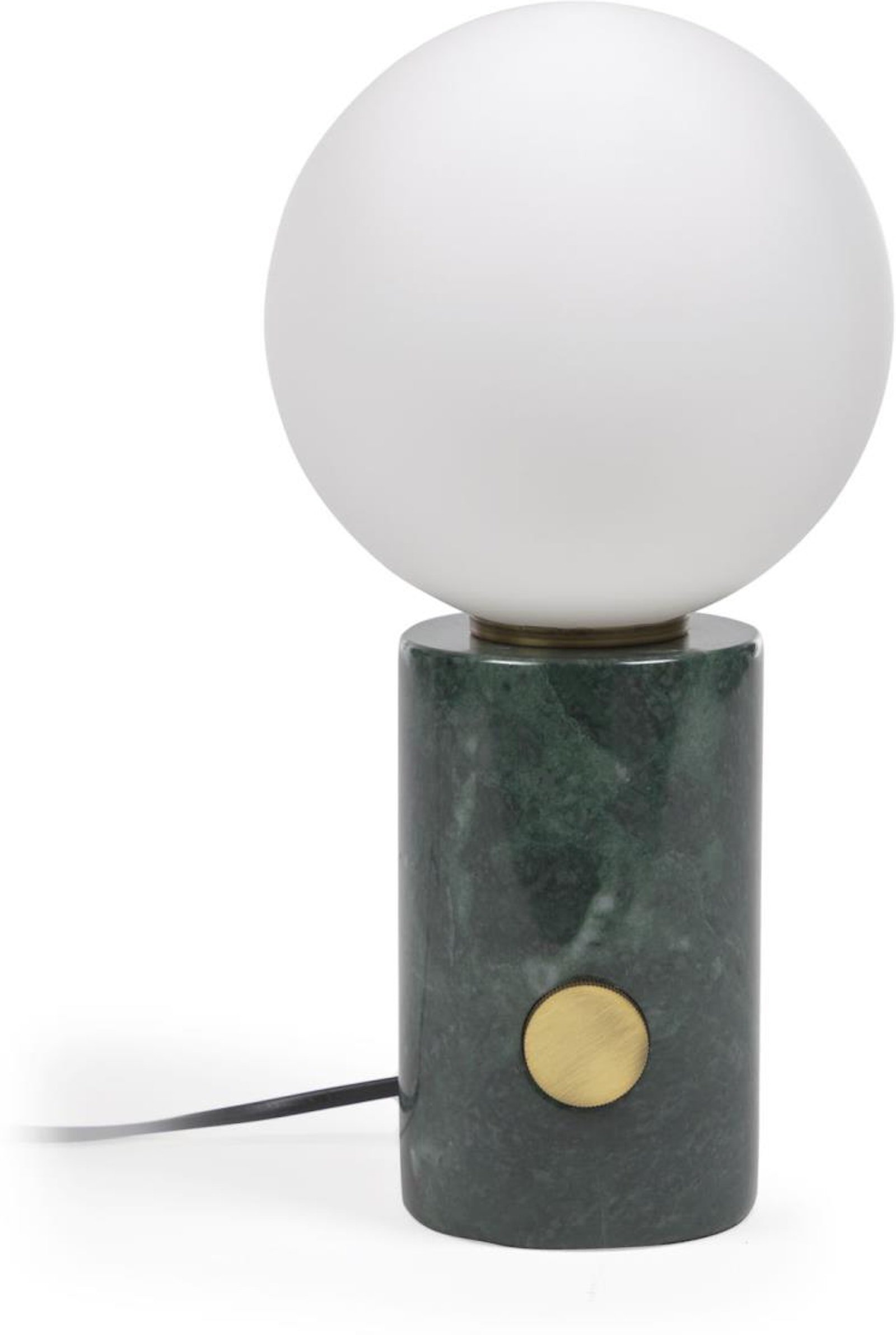 LAFORMA Lonela bordlampe, rund - matteret glas og grøn marmor (Ø15)