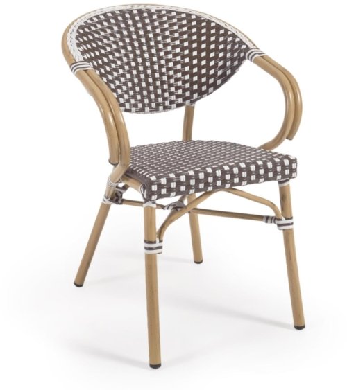 På billedet ser du variationen Marilyn, Udendørs spisebordsstol, metal fra brandet LaForma i en størrelse H: 81 cm. x B: 57 cm. x L: 58 cm. i farven Brun