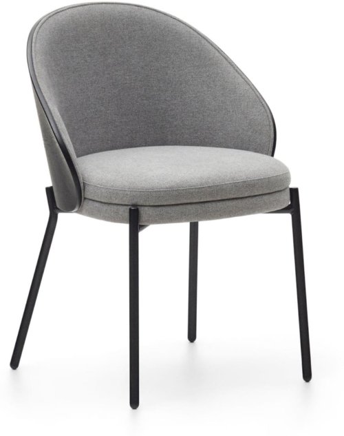 På billedet ser du variationen Eamy, Spisebordsstole, moderne, nordisk, rustik, stof fra brandet Laforma i en størrelse H: 75 cm. x B: 55 cm. x L: 53 cm. i farven Sort