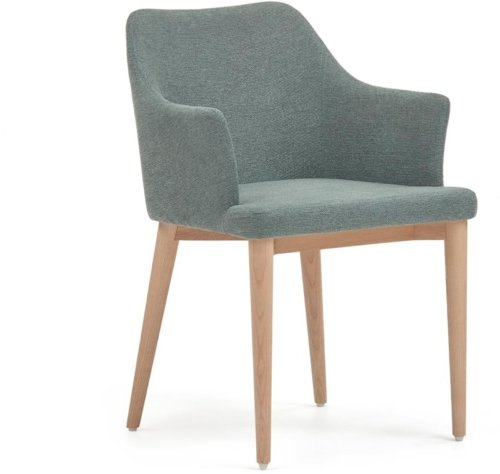 På billedet ser du variationen Croft, Spisebordsstole, nordisk, moderne, rustik, stof fra brandet Laforma i en størrelse H: 79 cm. x B: 54 cm. x L: 57 cm. i farven Grøn/Natur