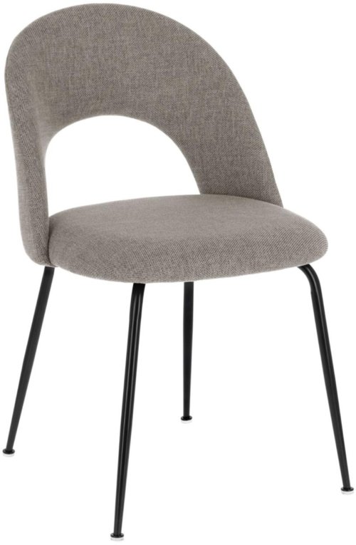 På billedet ser du variationen Mahalia, Spisebordsstol, Stof fra brandet LaForma i en størrelse H: 79 cm. x B: 51 cm. x L: 52 cm. i farven Grå/sort