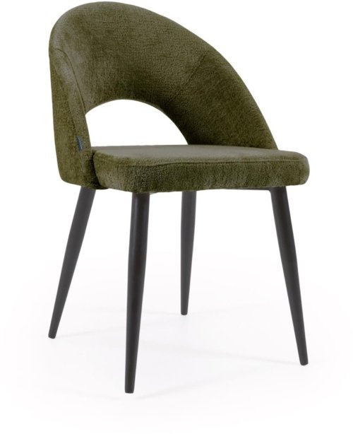 På billedet ser du variationen Mael, Spisebordsstol, Stof fra brandet LaForma i en størrelse H: 82 cm. x B: 46 cm. x L: 50 cm. i farven Grøn/Sort