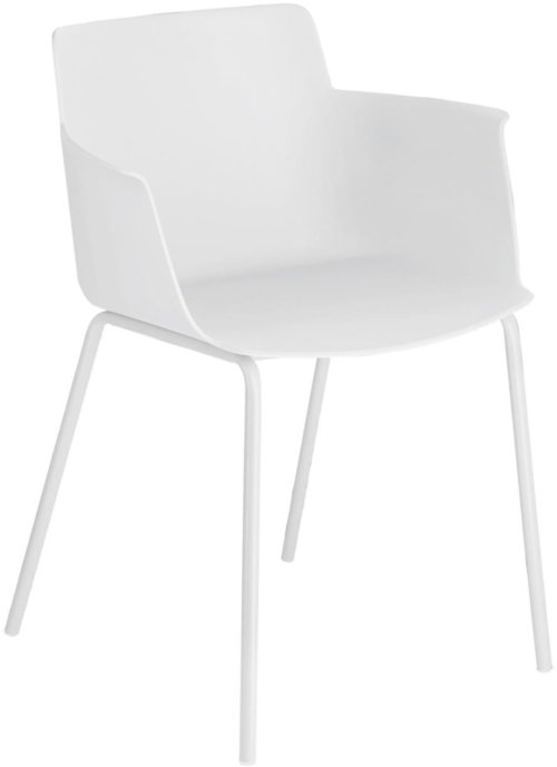 På billedet ser du variationen Hannia, Spisebordsstol, Plast fra brandet LaForma i en størrelse H: 77 cm. x B: 59 cm. x L: 53 cm. i farven Hvid