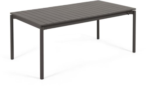 På billedet ser du variationen Zaltana, Udtrækkeligt udendørs spisebord, Metal fra brandet LaForma i en størrelse H: 75 cm. x B: 240 cm. x L: 100 cm. i farven Sort