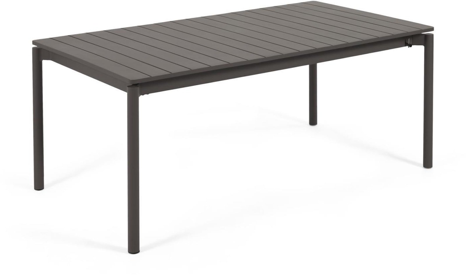 På billedet ser du Zaltana, Udtrækkeligt udendørs spisebord, Metal fra brandet LaForma i en størrelse H: 75 cm. x B: 240 cm. x L: 100 cm. i farven Sort