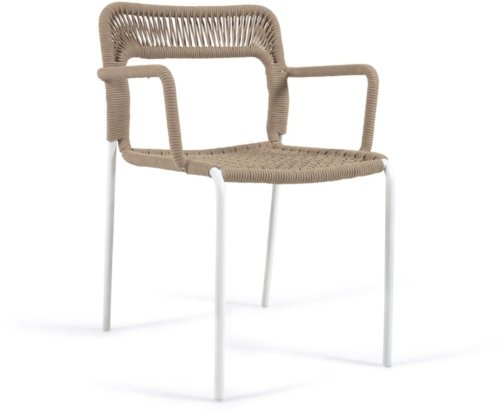 På billedet ser du variationen Cailin, Udendørs spisestol, Metal fra brandet LaForma i en størrelse H: 78 cm. x B: 53 cm. x L: 55 cm. i farven Beige