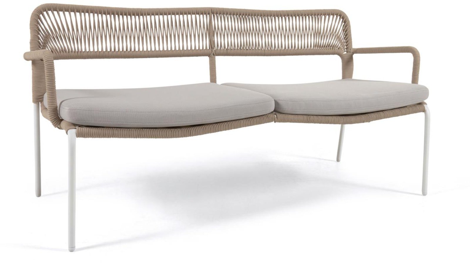 Cailin, Udendørs 2-personers sofa, Metal by LaForma (H: 74 cm. x B: 150 cm. x L: 66 cm., Beige)