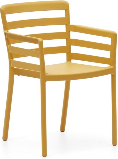 På billedet ser du variationen Nariet, Udendørs stol, moderne, nordisk, plast fra brandet Laforma i en størrelse H: 80 cm. x B: 53 cm. x L: 54 cm. i farven Sennep