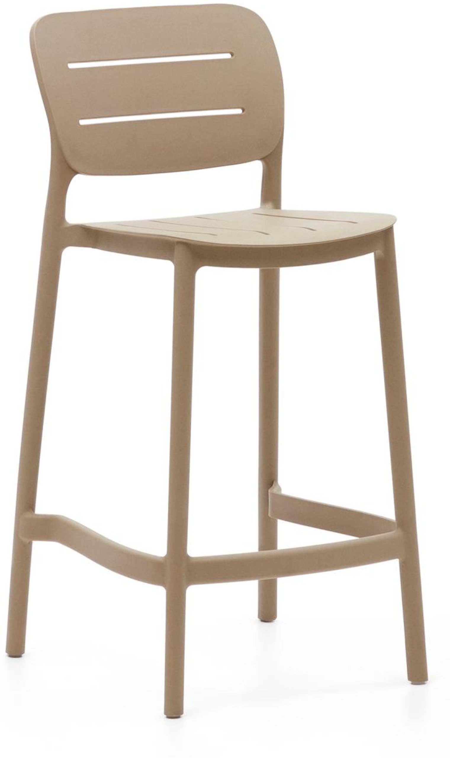 Morella, Udendørs barstol, moderne, nordisk, plast by Laforma (H: 93,5 cm. x B: 46 cm. x L: 48 cm., Beige)