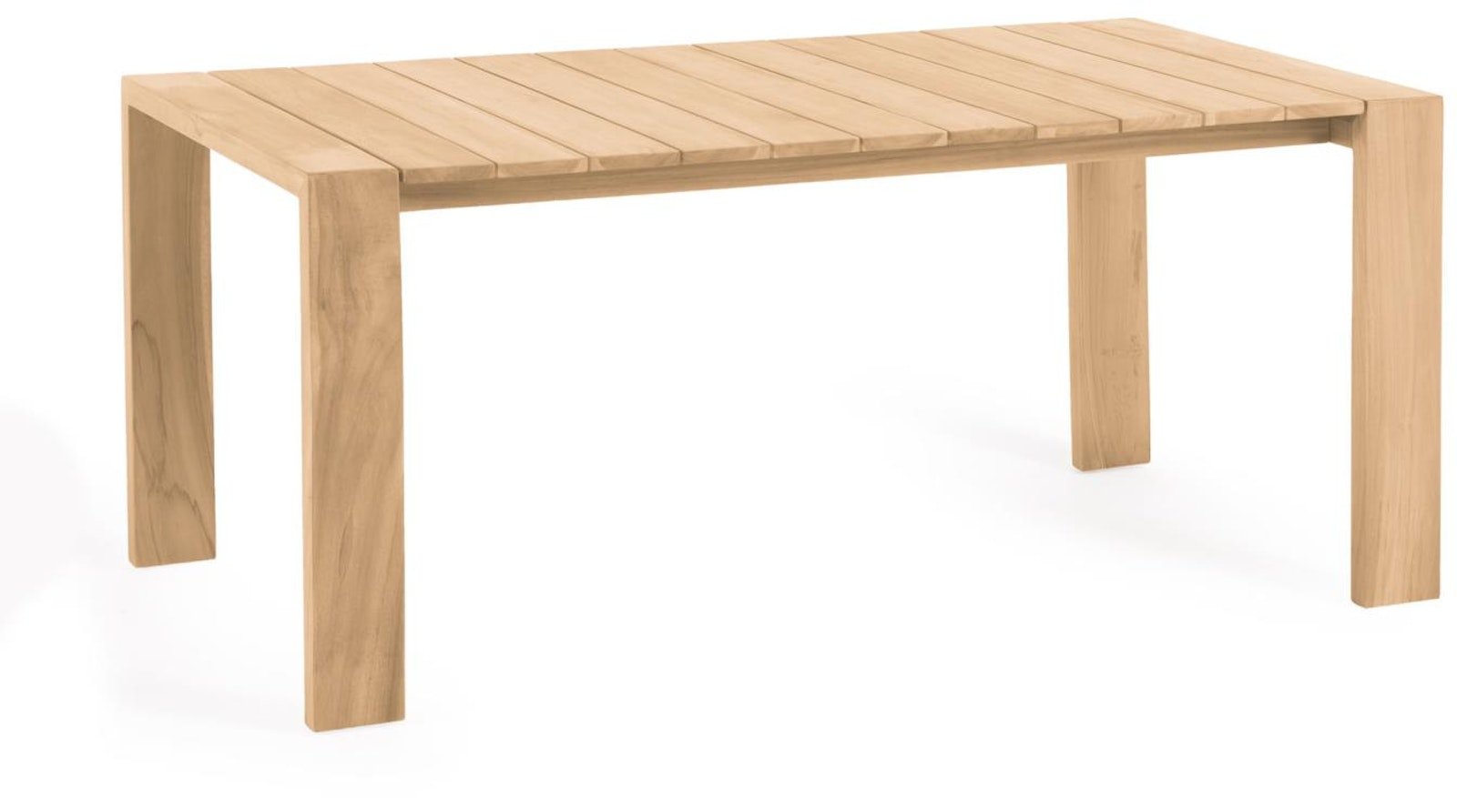 Victoire, Udendørs spisebord, Massiv træ by LaForma (H: 77 cm. x B: 240 cm. x L: 110 cm., Natur)