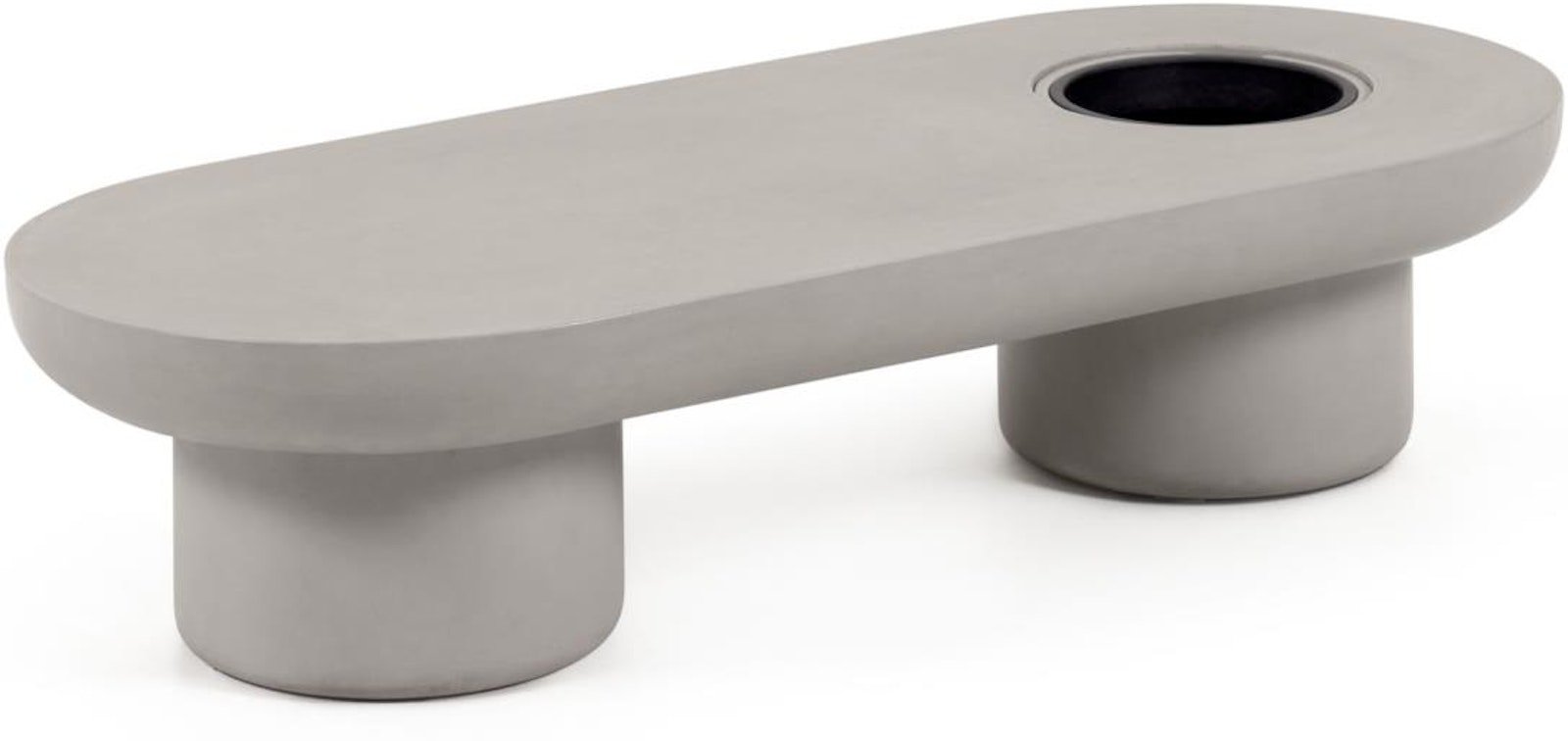 18: Taimi, Udendørs sofabord, moderne, nordisk, cement by Laforma (H: 30 cm. x B: 60 cm. x L: 140 cm., Natur)