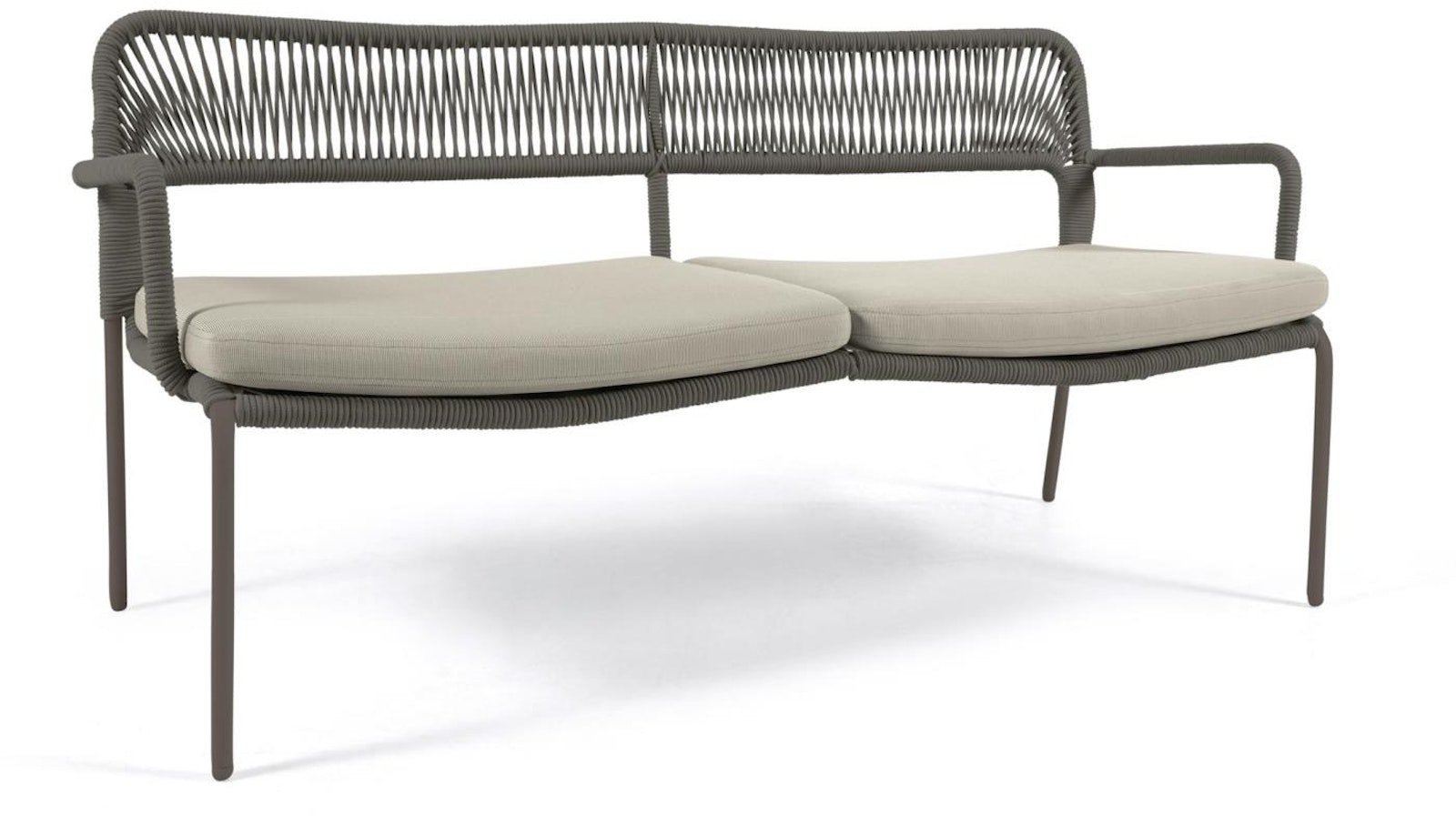 Cailin, Udendørs 2-personers sofa, Metal by LaForma (H: 74 cm. x B: 150 cm. x L: 66 cm., Grøn)
