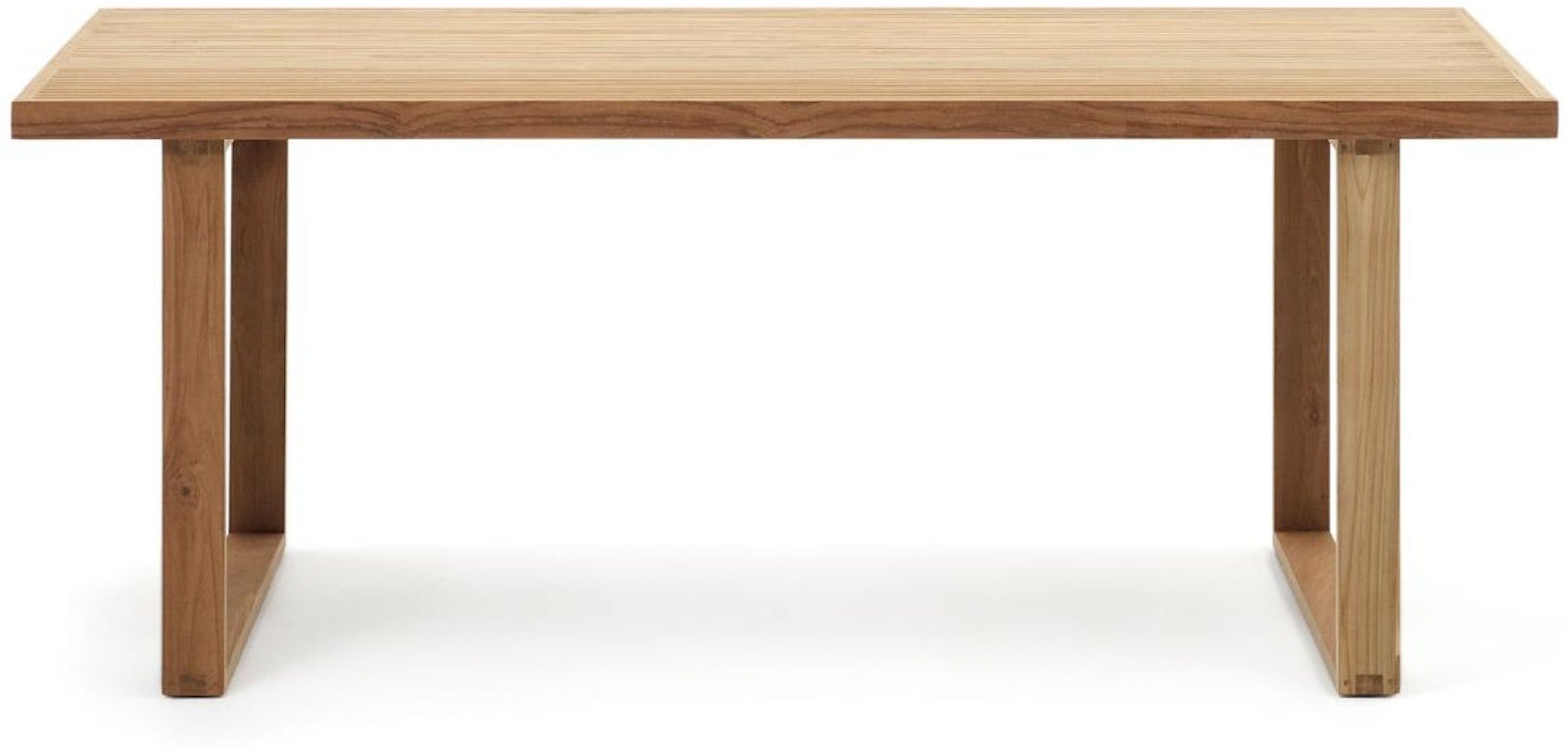 Canadell, Udendørs bord, rustik, solidt træ by Kave Home (H: 77 cm. x B: 180 cm. x L: 90 cm., Natur)