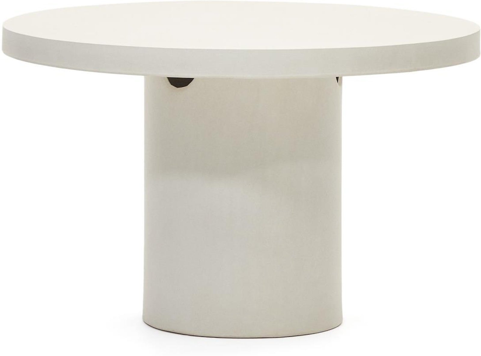 På billedet ser du variationen Aiguablava, Udendørs bord, nordisk, moderne, cement fra brandet Laforma i en størrelse H: 74 cm. x B: 90 cm. x L: 90 cm. i farven Hvid