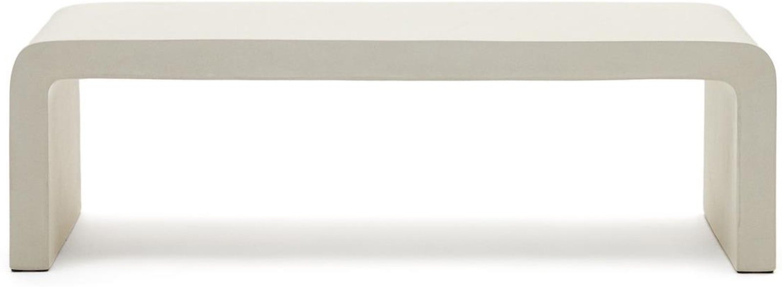 Aiguablava, Udendørs sofabord, nordisk, moderne, cement by Laforma (H: 40 cm. x B: 135 cm. x L: 65 cm., Hvid)