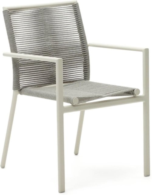 På billedet ser du variationen Culip, Udendørs stol, moderne, nordisk, reb fra brandet Laforma i en størrelse H: 84 cm. x B: 56 cm. x L: 60 cm. i farven Hvid/Grå