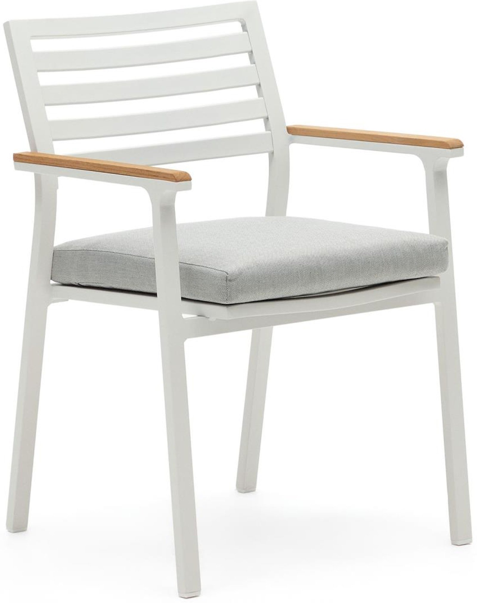 På billedet ser du variationen Bona, Udendørs stol, nordisk, moderne, metal fra brandet Laforma i en størrelse H: 83 cm. x B: 57 cm. x L: 55 cm. i farven Hvid/Natur