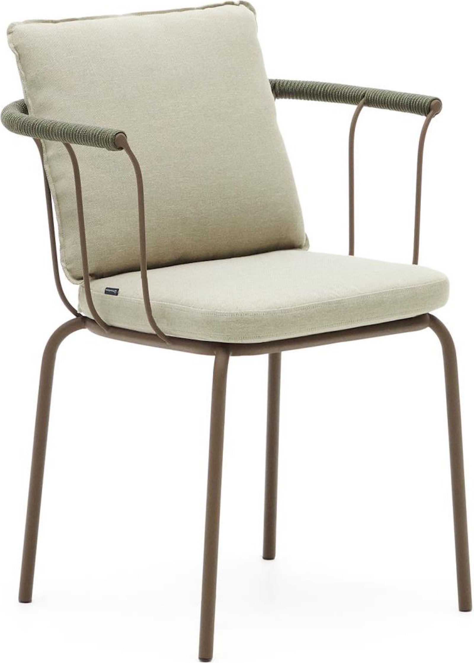Salguer, Udendørs stol, vintage, metal by Laforma (H: 71 cm. x B: 59 cm. x L: 52 cm., Brun/Beige/Grøn)